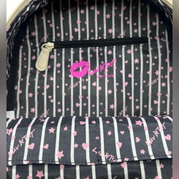 NWT Betsey Johnson Purple Cream Backpack Only Love Letters W/ zip pouch LBCHARLI main image 15